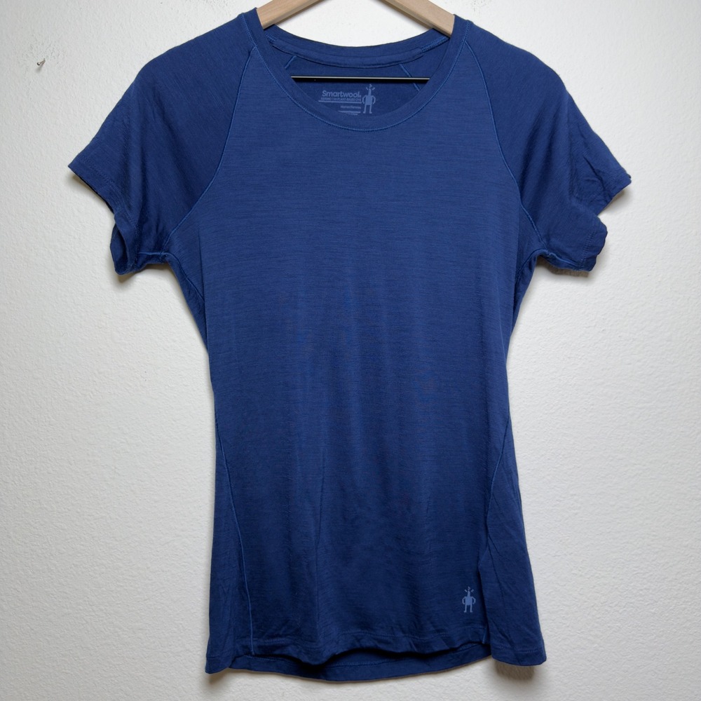 Smartwool Women Merino 150 Wool T-Shirt Small Blue Short Sleeve Base Layer